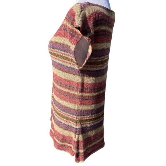 LAUREN RALPH LAUREN Petite PL Linen Cotton Silk Striped Knit Top Multicolor - Picture 4 of 10